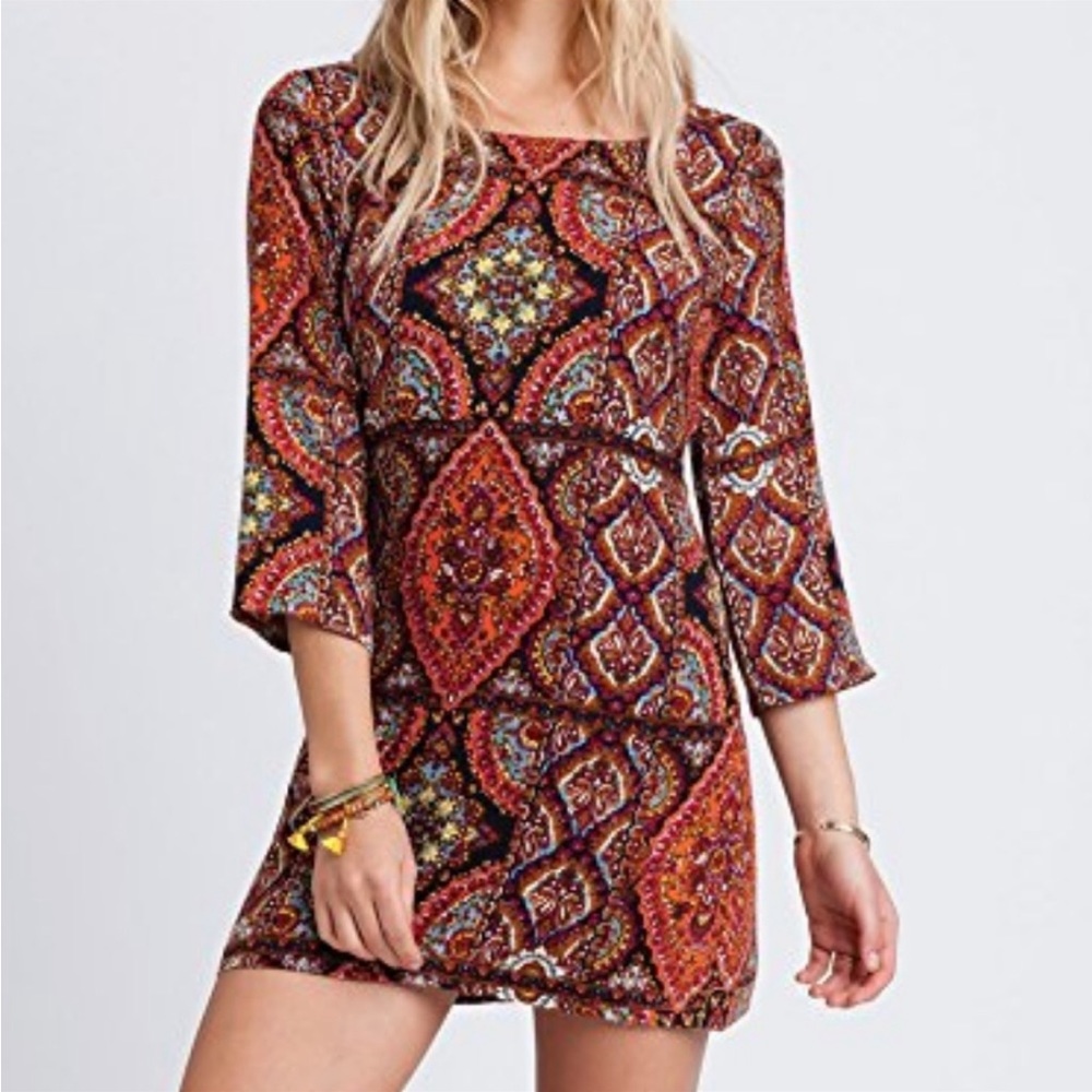 Billabong Gypsy Mosaic Paisley Tunic Dress boho - Picture 2 of 6
